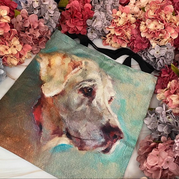 Eco-Friendly Yellow Labrador Retriever Folding Tote Bag - Picture 3 of 10